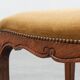Louis XV Style Walnut Stool with Cabriole Legs and Velvet Seat, France, 20t