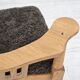1950s, Danish design, reupholstered armchair, New Zealand sheepskin, oak wood.