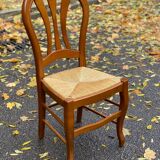 Chaise en bois massif paillées Louis Philippe