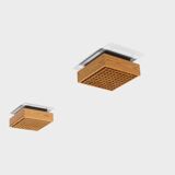 Square 1970s Pine Falkenbergs Belysning Flush Mounts, Sweden, 1970s