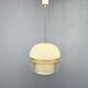 Mid-Century Opaline Glass Pendant Light with Brass Detail & Beads