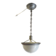 Art deco pendant light in metal, opaline and mercury glass by curtis lighting - 1920s/30s