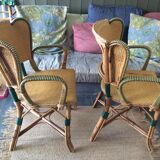 Paire de fauteuils en rotin