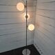 70s chrome metal floor lamp with 3 opaline ball lights
