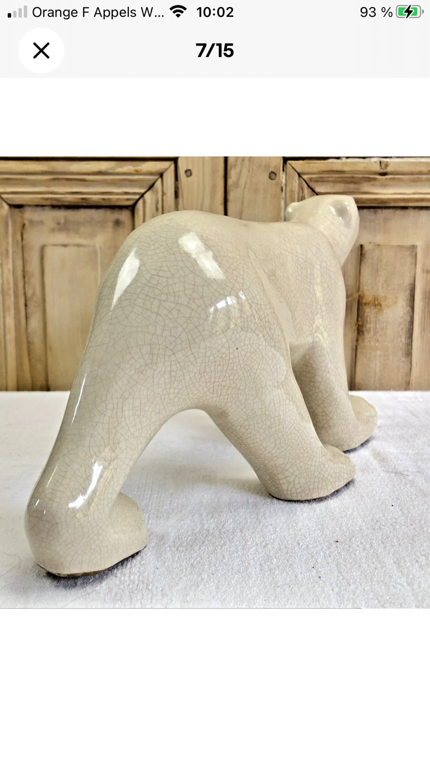 Ours craquelé Art Déco 1930 émaux de Louvière