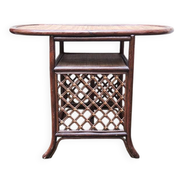 Old rattan console bar