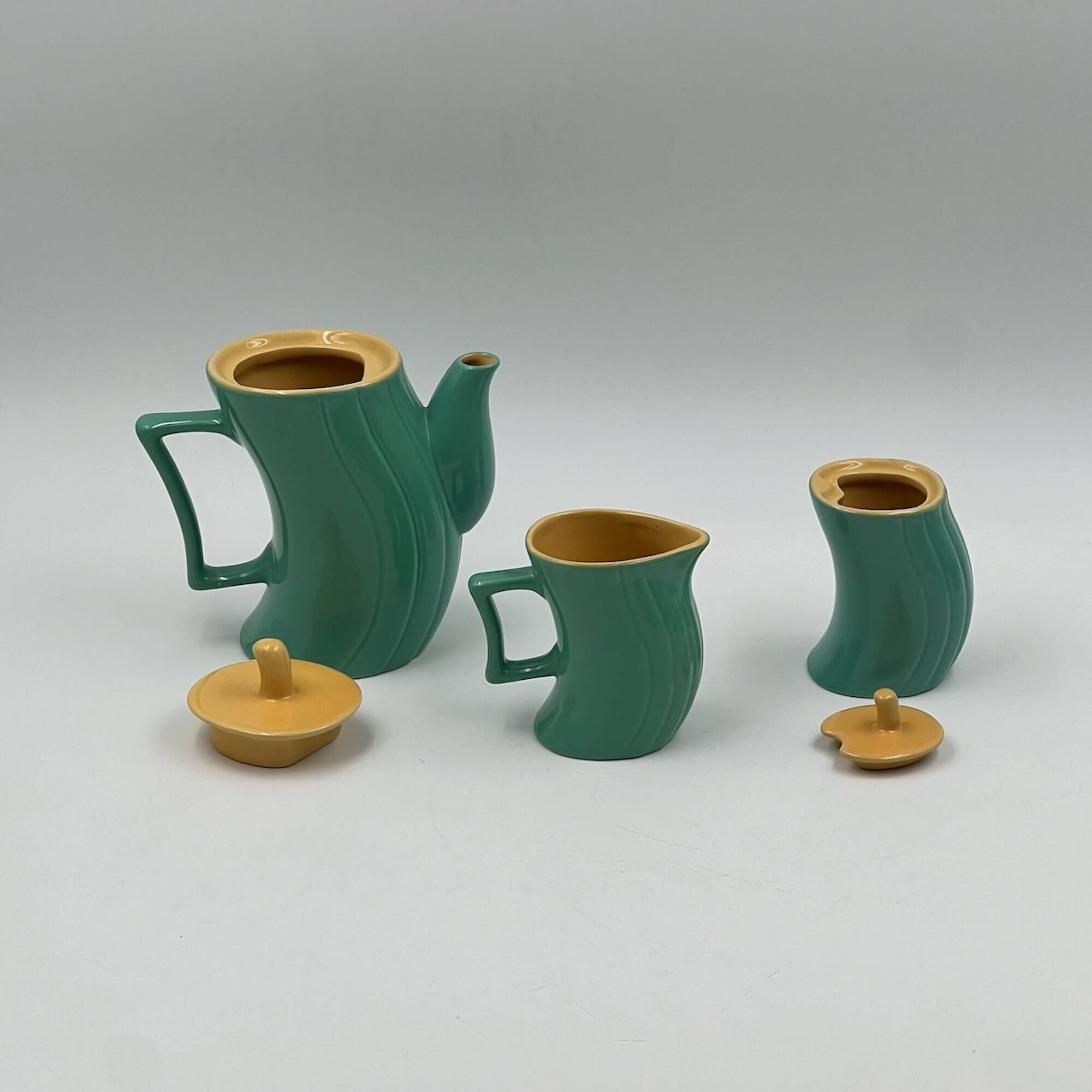 Vintage Memphis Naj Oleari Ceramic Tea Set by Massimo Iosa Ghini - 1980s