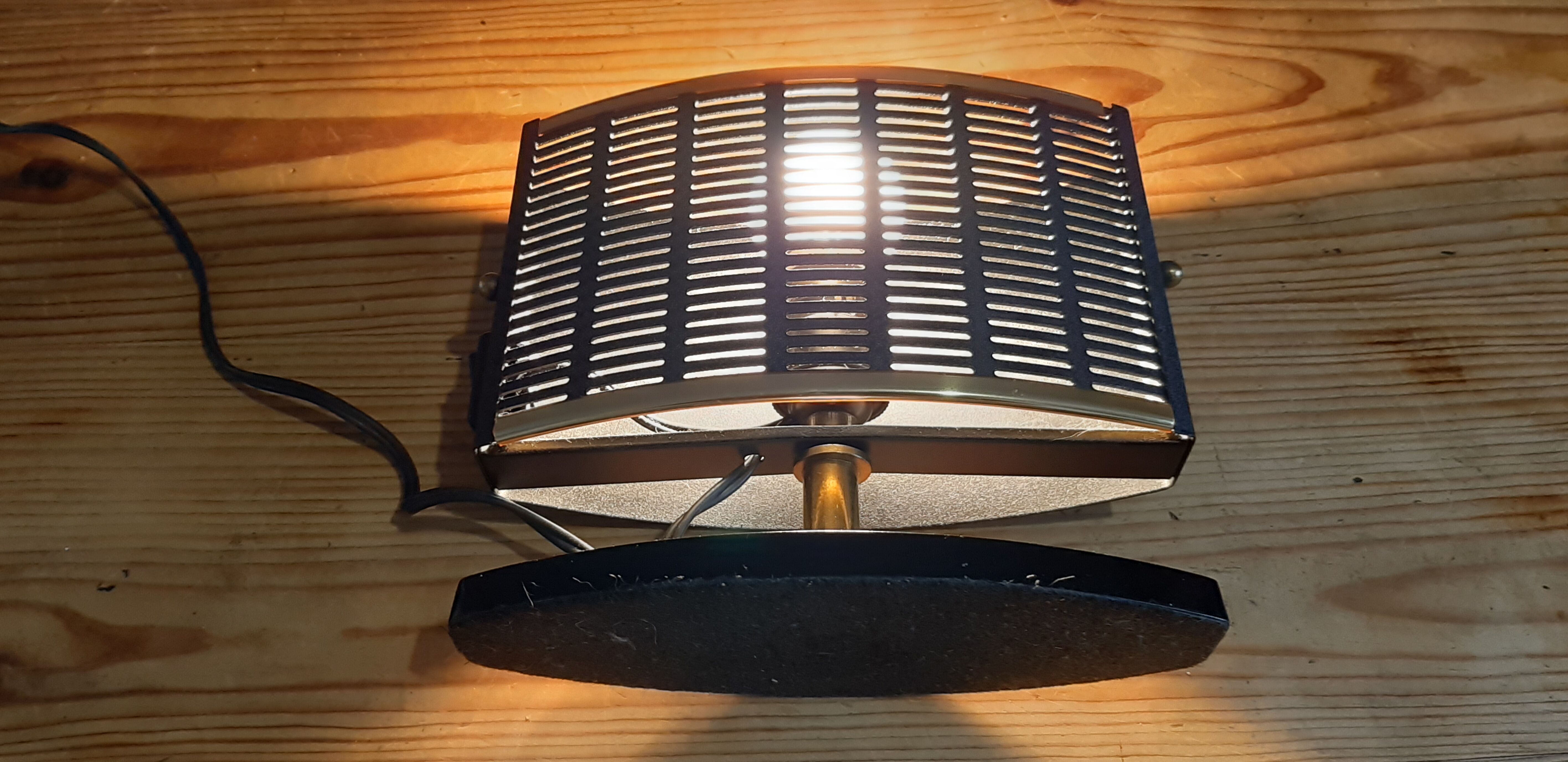 Vintage metal lamp black and gold