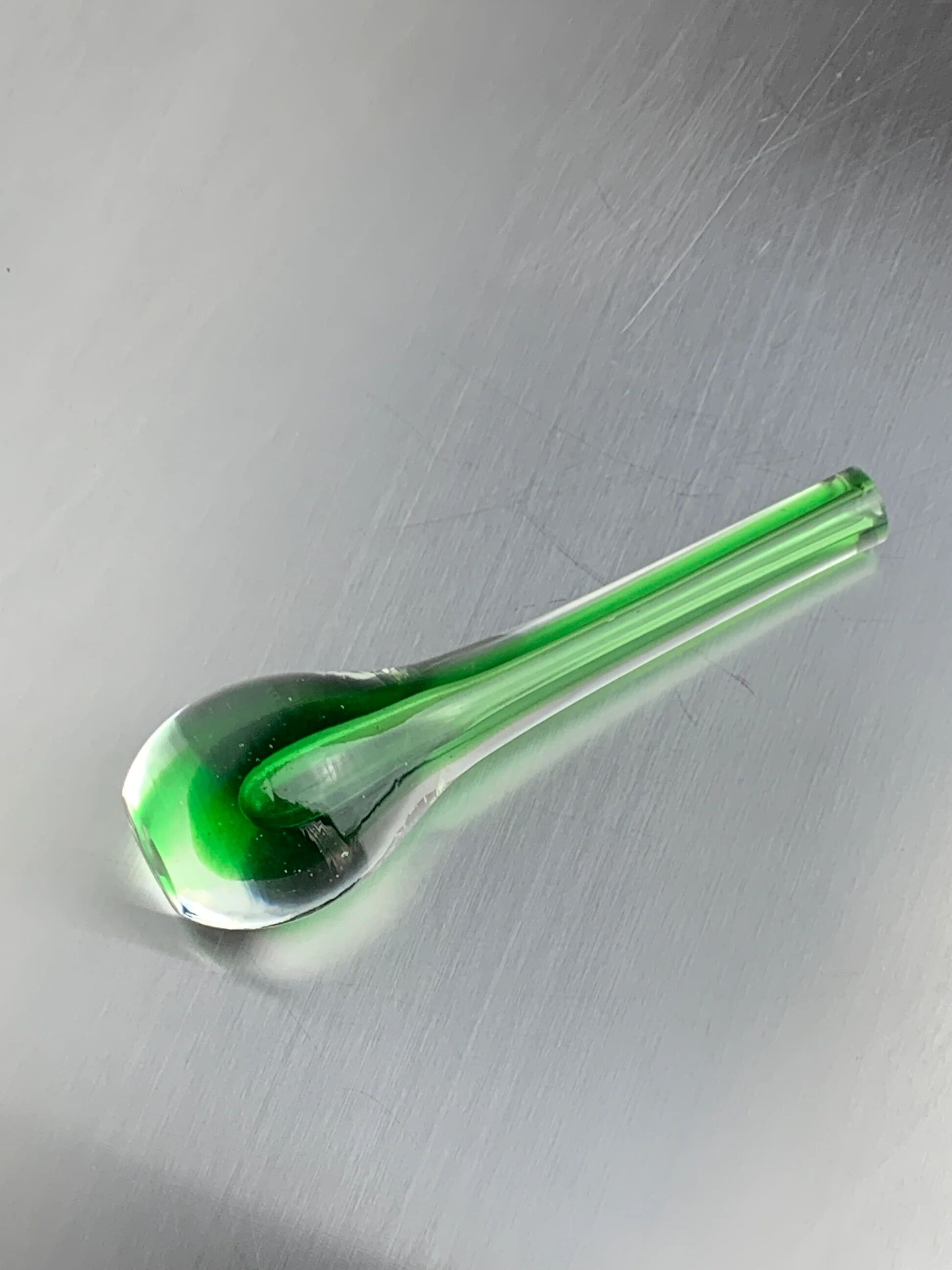 Green sommerso soliflor vase by Seguso, Murano, Italy, 1970
