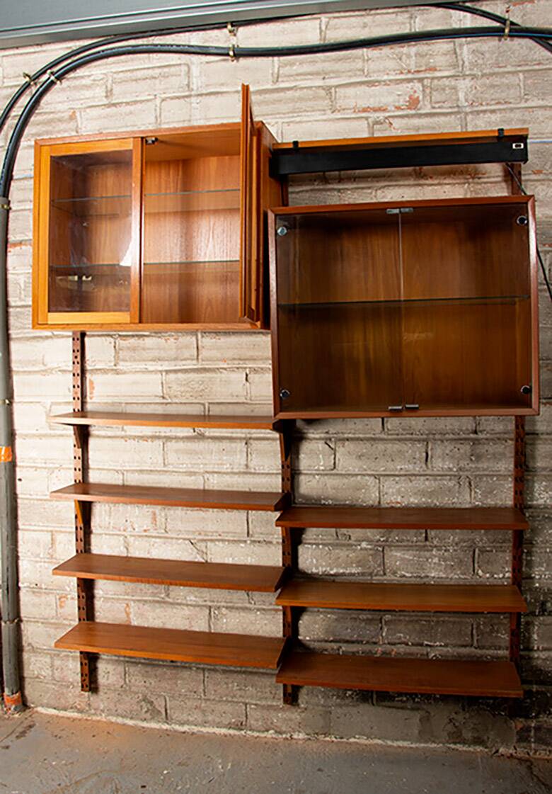 A Danish modular teak shelf, Poul Cadovius for Cado 1960 - 160 cm.