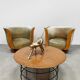 Pair of Art Deco "Tulip" armchairs from the "Le Malandre" hotel