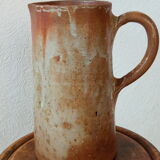 Glazed stoneware pitcher