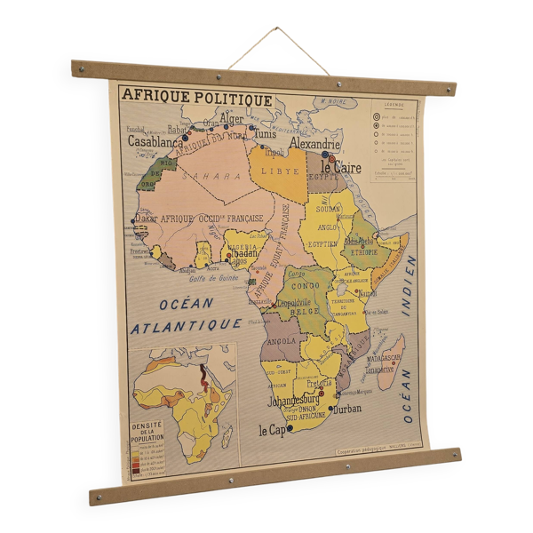 Carte de géographie ancienne carte decole 1960