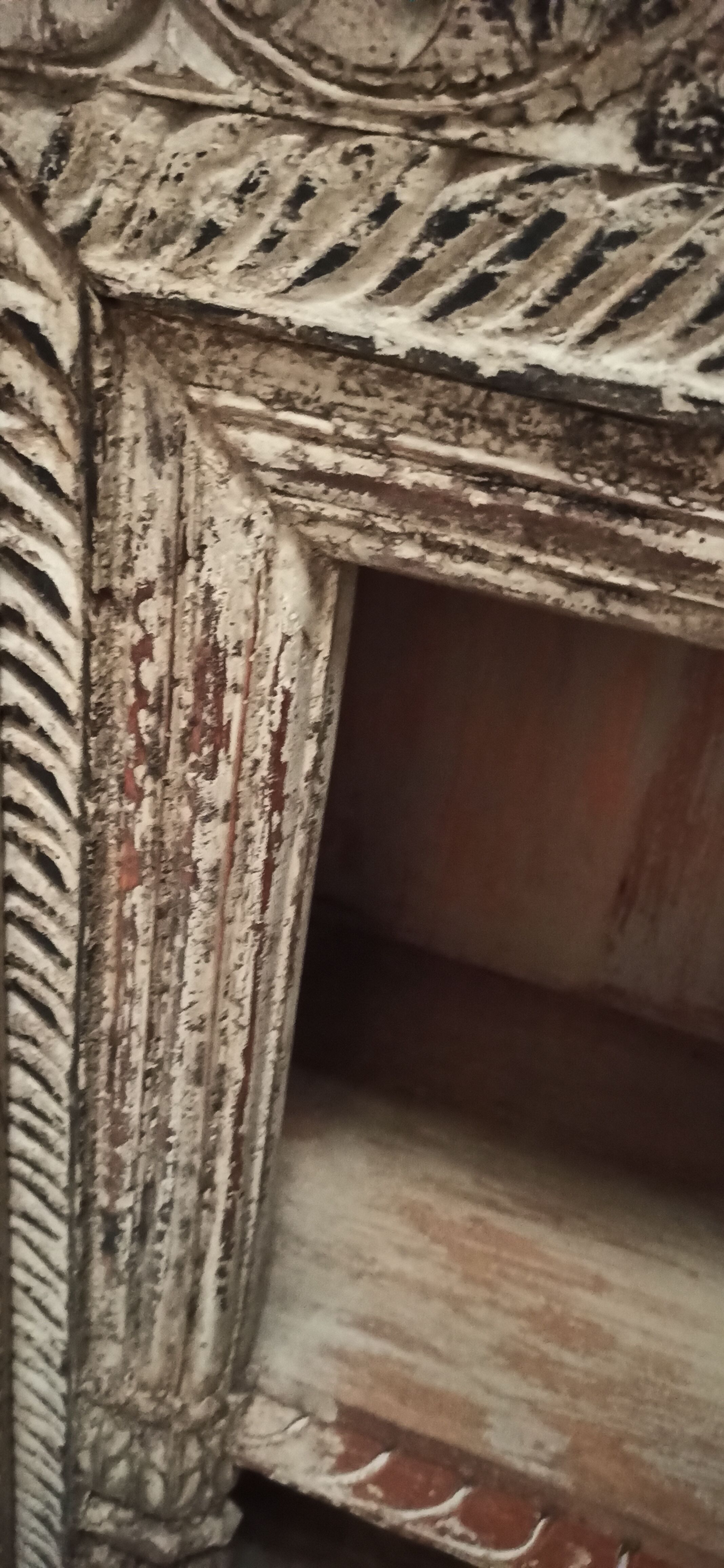 Old wooden furniture with niches