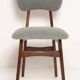 Chaise de salle à manger papillon milieu du siècle, bouclé gris, bois noyer foncé, Europe, années 1960