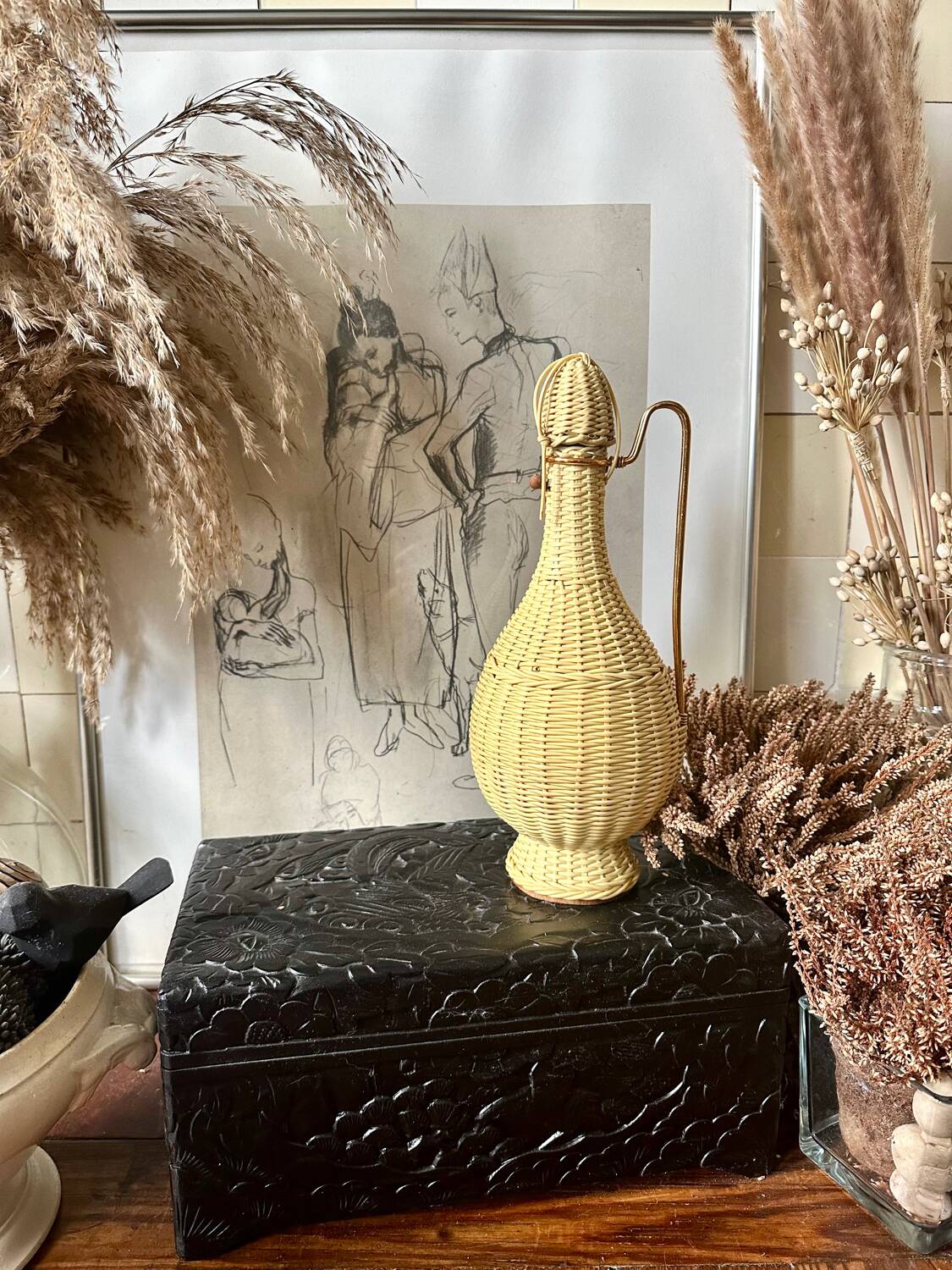 Scoubidou bottle from the 60s