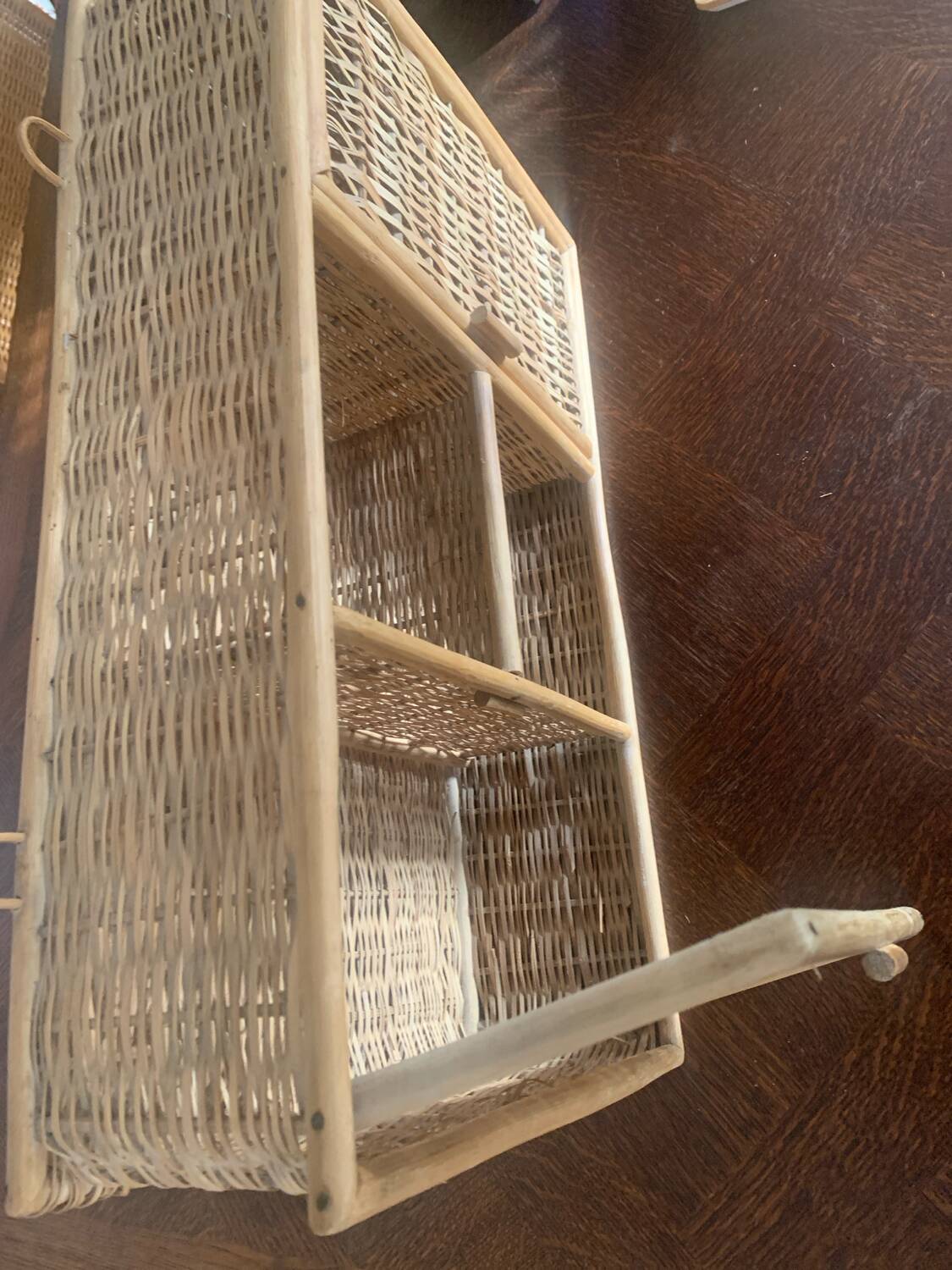 Rattan wall shelf