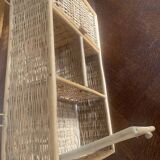 Rattan wall shelf