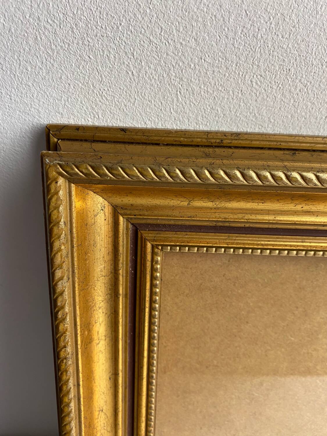 Glazed carved wooden frame