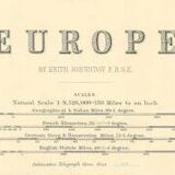 Antique Map of Europe circa 1869 Keith Johnston Royal Atlas Hand coloured map