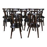 Antique bistro chairs in solid oak wood