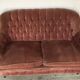 Pink velvet sofa
