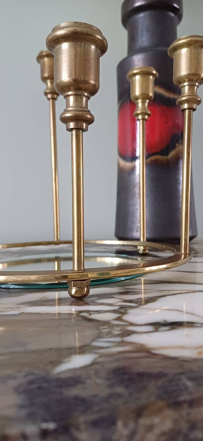 Brass ring candlestick