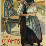 Affiche de cinéma aux champs gaumont
