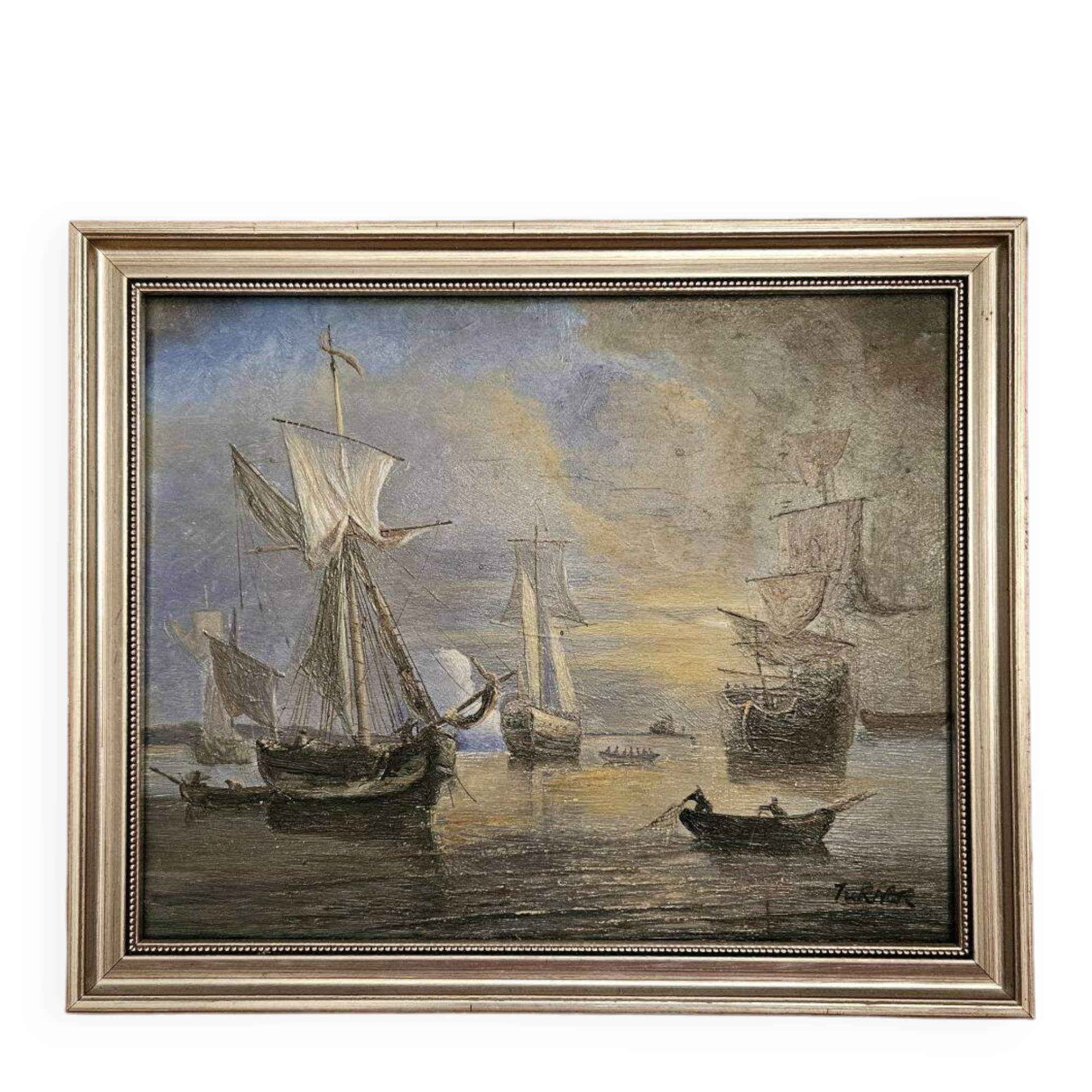 TURNER Oil on Panel Marine