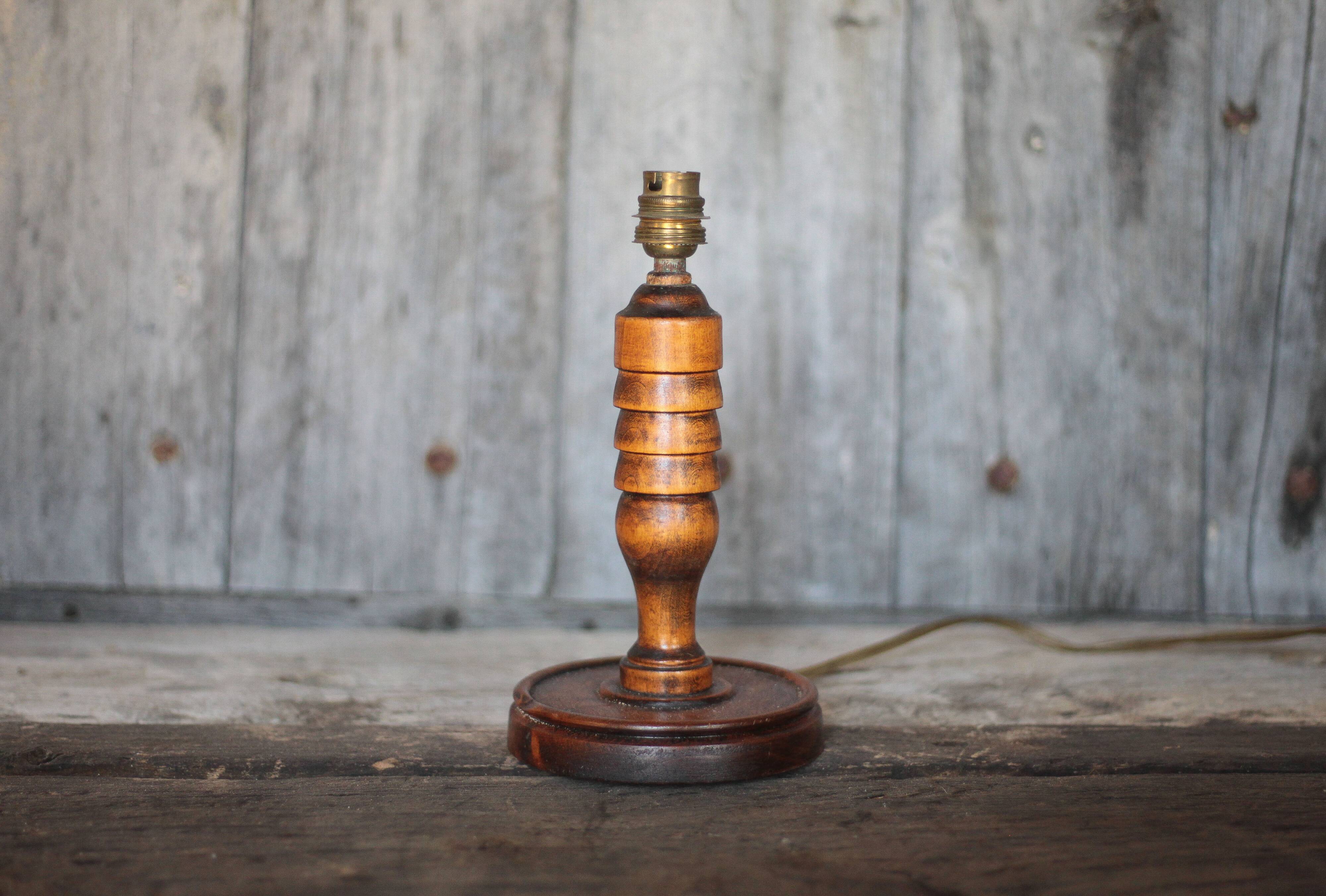 wood lamp, vintage wooden lamp base, table lamp, living room lamp, lamp
