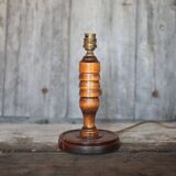 wood lamp, vintage wooden lamp base, table lamp, living room lamp, lamp
