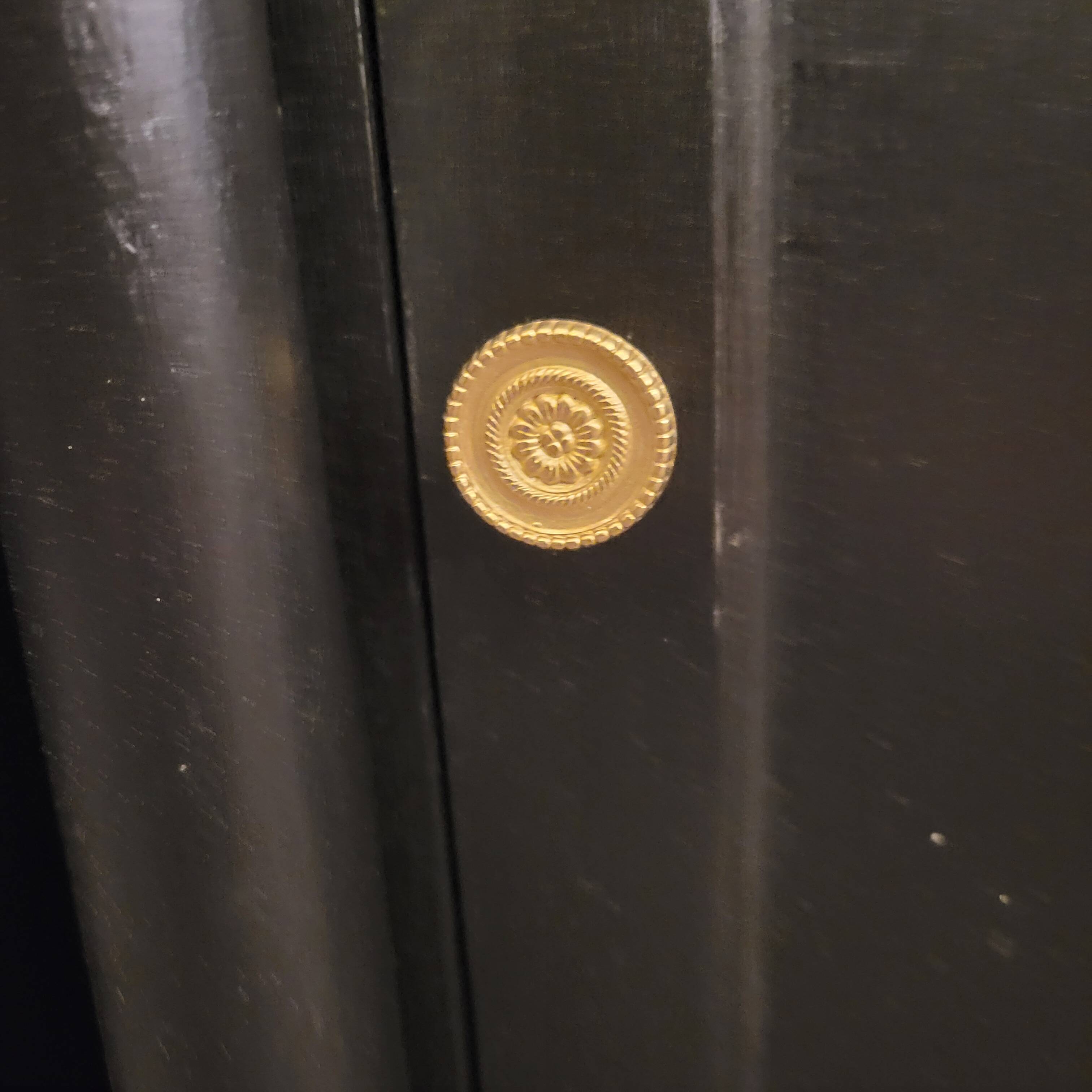 Pair of black patina bedside tables