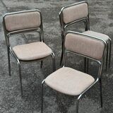 1970s designer chairs in metal and fabric