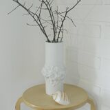 Vintage white porcelain floor vase for pampas grass Kaiser Germany 1960's
