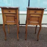 Set of 2 Louis XV style marble bedside tables