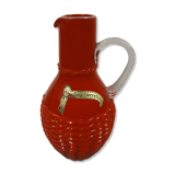Carafe glass opaline fiorentina red handmade italy 30cm