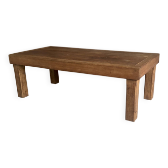 Table basse rectangulaire brutaliste - vintage 1960