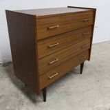 Commode scandinave 4 tiroirs 1960