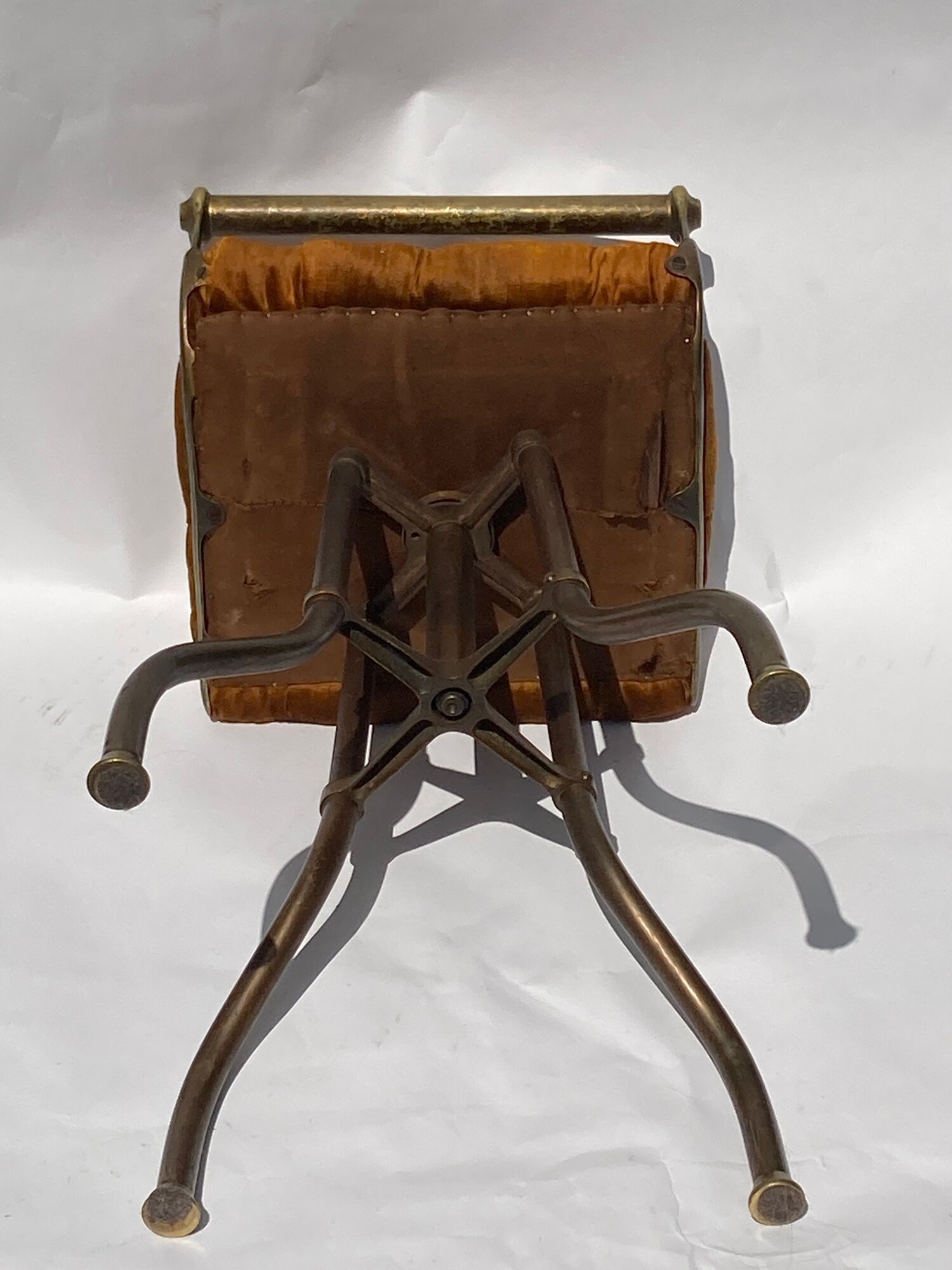 Victorian English brass piano cello music stool attributed to CH Hare