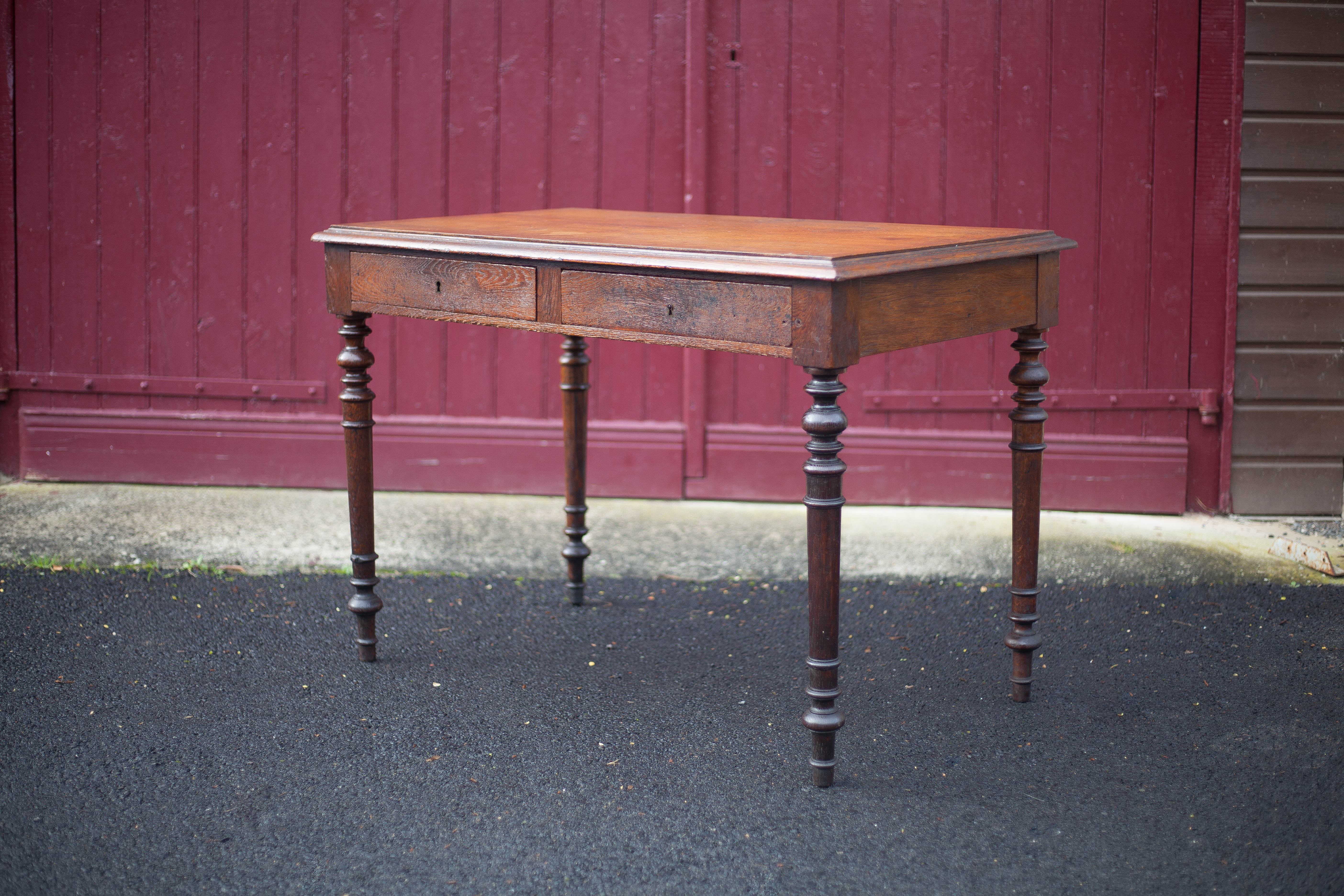 Table or desk Louis Philippe with two drawers