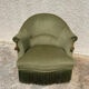 Paire de fauteuils crapaud vert vintage