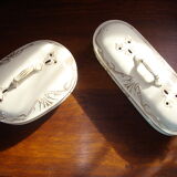 Brush holder and soap holder hamage nord, art nouveau, floral décor edging gold.