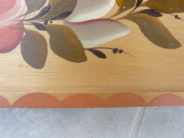 Russian tray in vintage painted wood