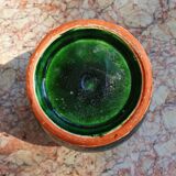 Vase en terre cuite, émaillé et vert