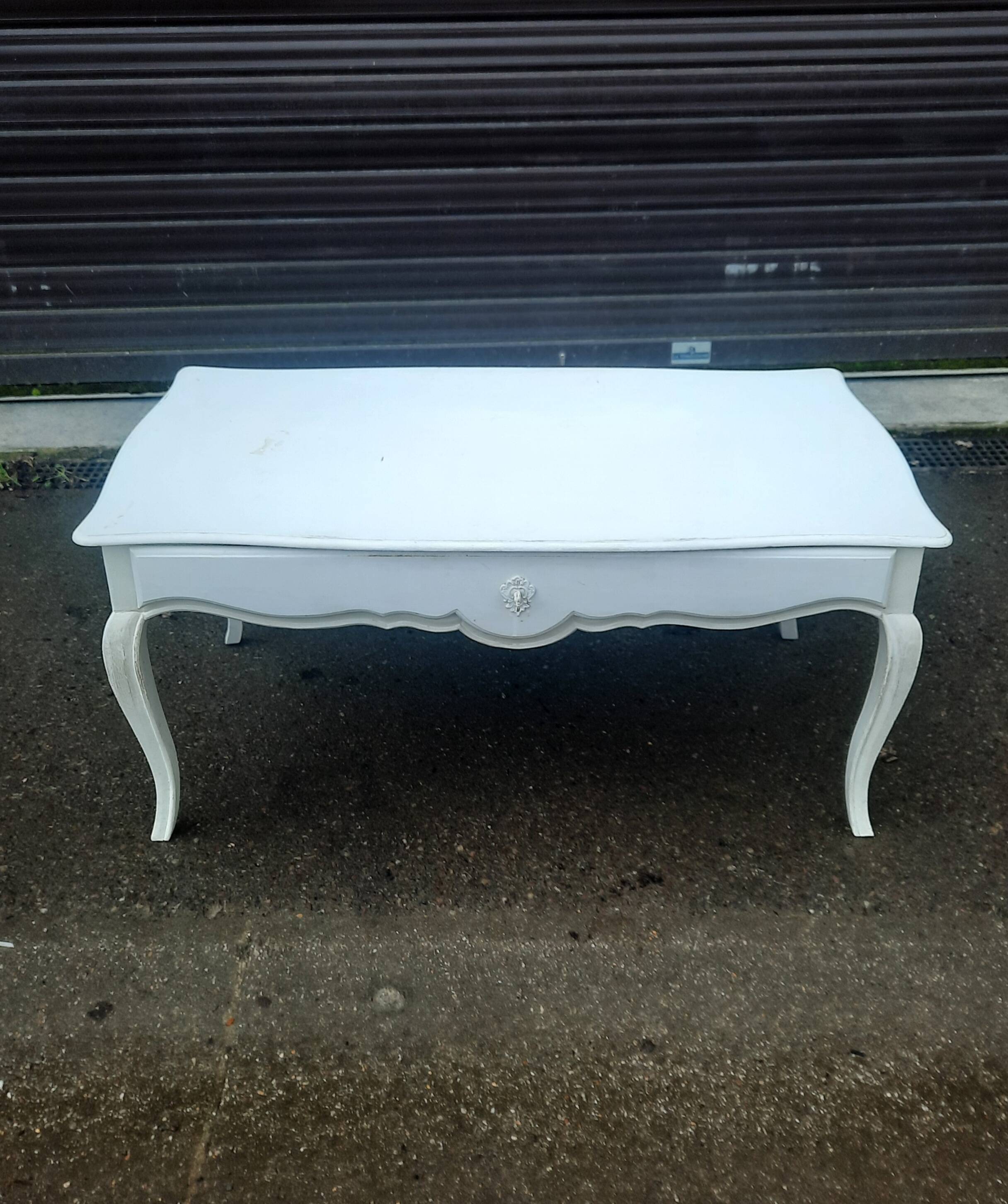 Louis XV style white painted coffee table