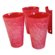 Cervé vintage red frosted glass orangeade set with fruit decoration