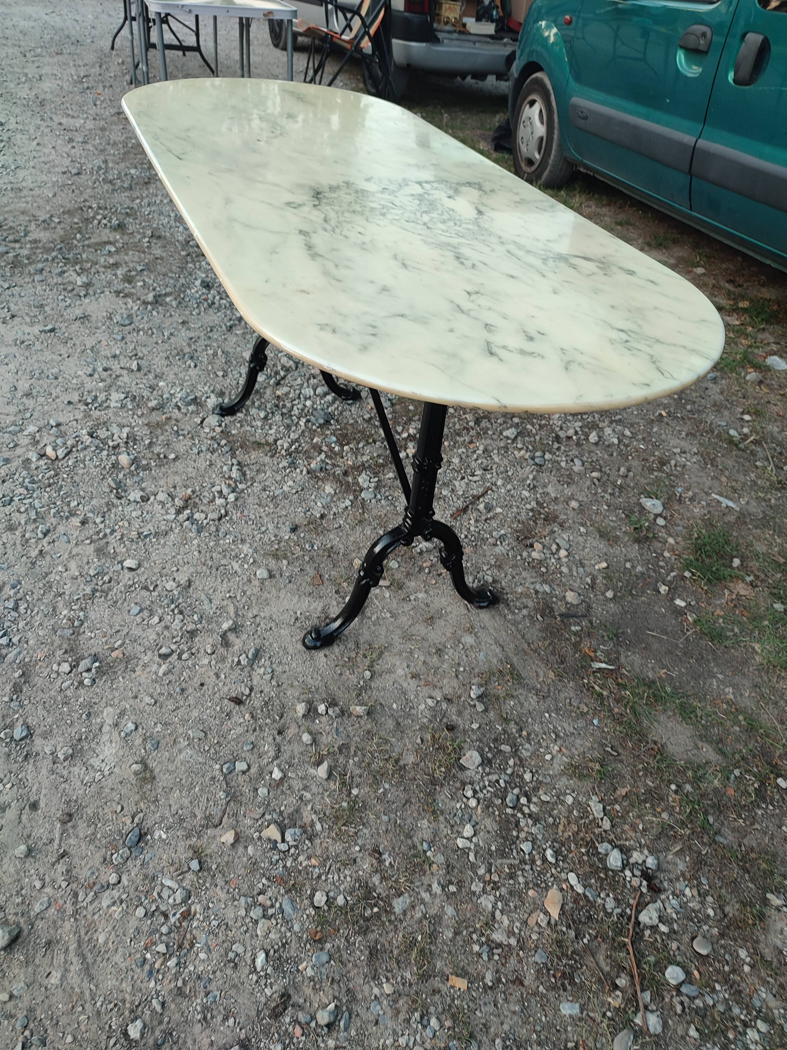 Table bistrot Godin marbre crème