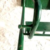 Vintage stepladder in green painted wood and steel