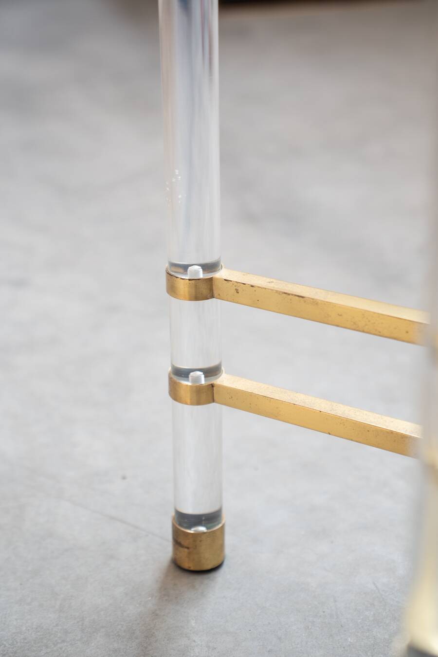 Hexagonal glass table by Sandro Petti, for Angolometallarte, 1970