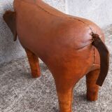 Leather footstool, Dimitri Omersa, 1950s